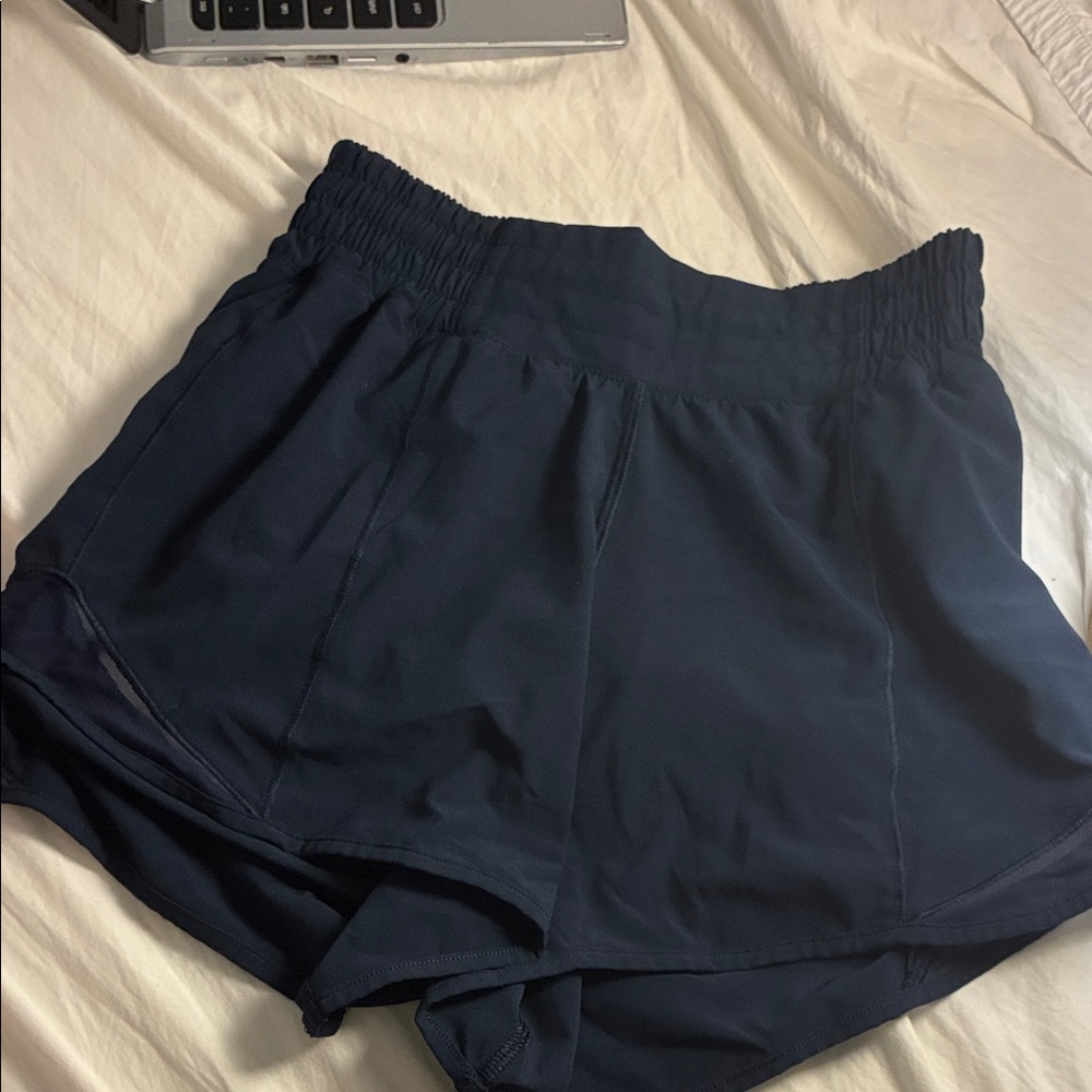 Lululemon Navy 4 inch Hotty hot athletic shorts